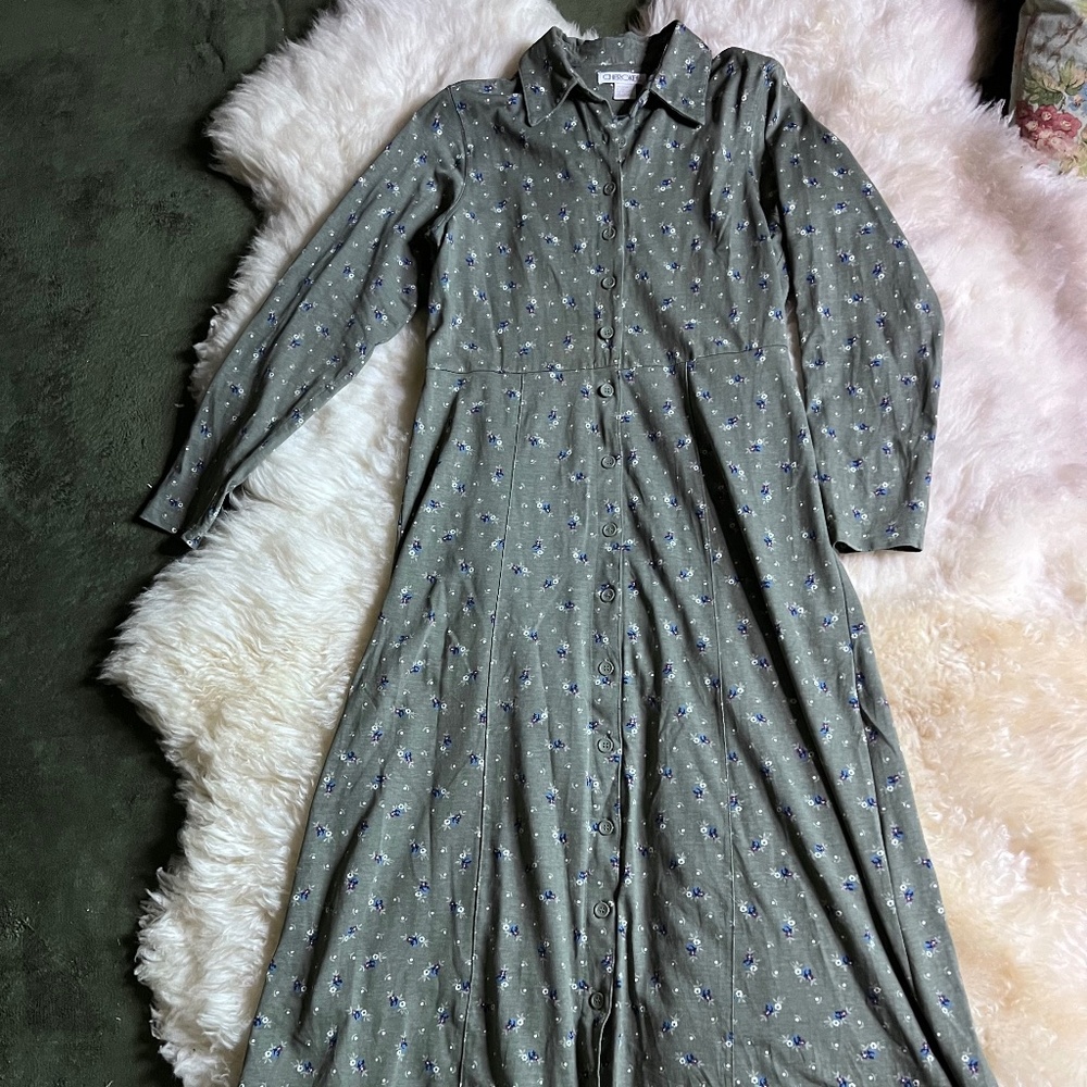 Cherokee Prairie Maxi Button Front Dress